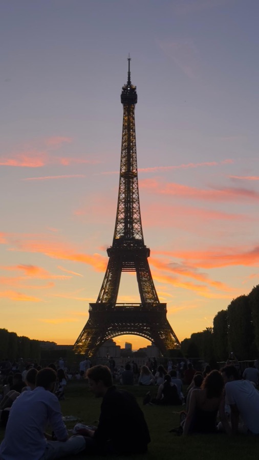 The Champ de Mars at golden hour.